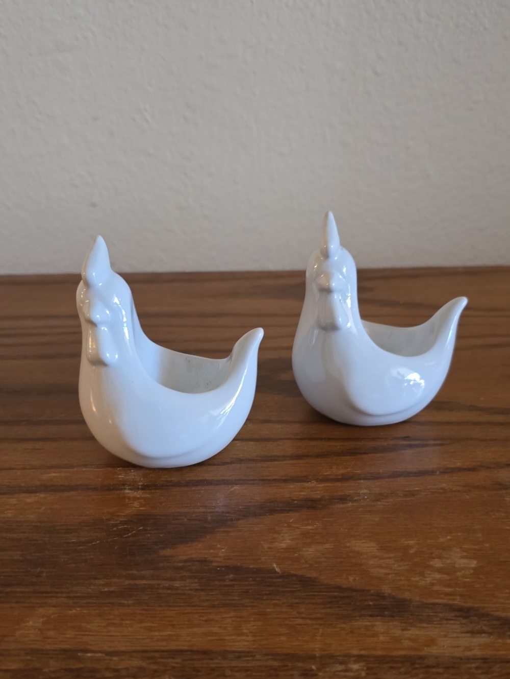 Vintage White Ceramic Chicken Egg Holders